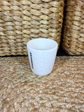 Starbucks White Ceramic Espresso Cup with Black Logo